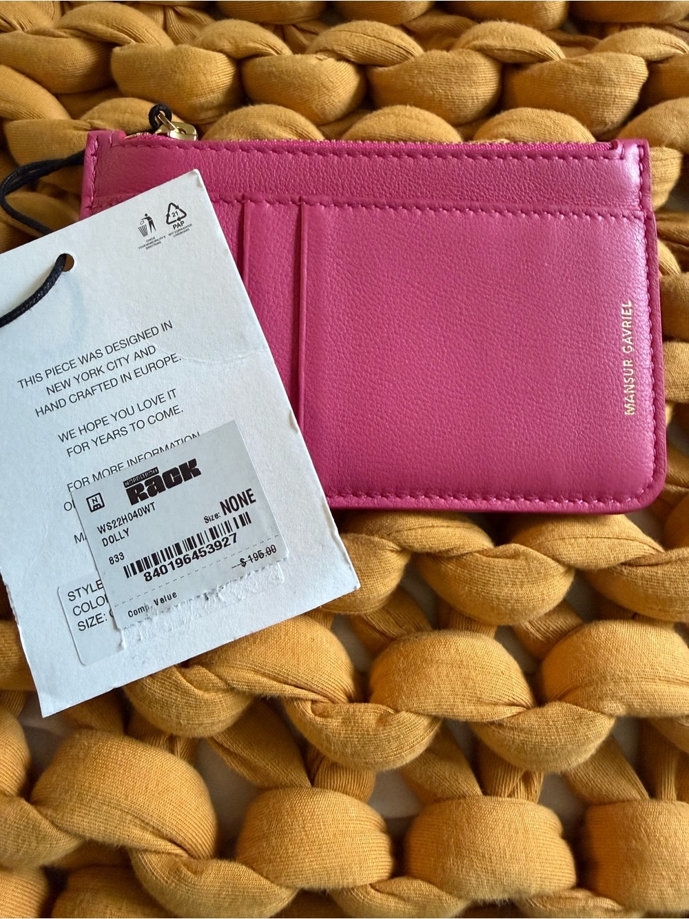 NWT Mansur Gavriel Pink Leather Card holder wallet in “Dolly” - Picture 4 of 4